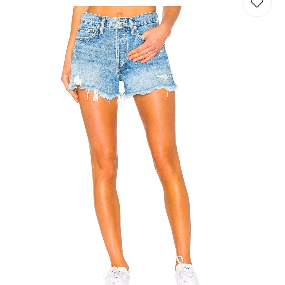 AGOLDE Parker Vintage Cut Off Short in Swapmeet Denim